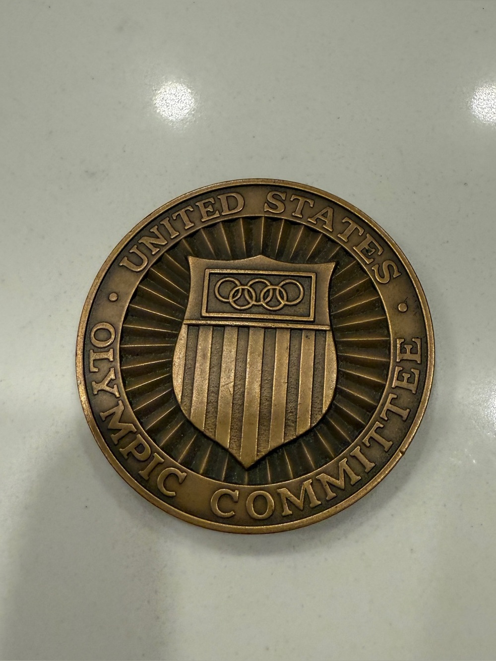Vintage United States Olympic Committee Bronze Medal Coin - Olympic House